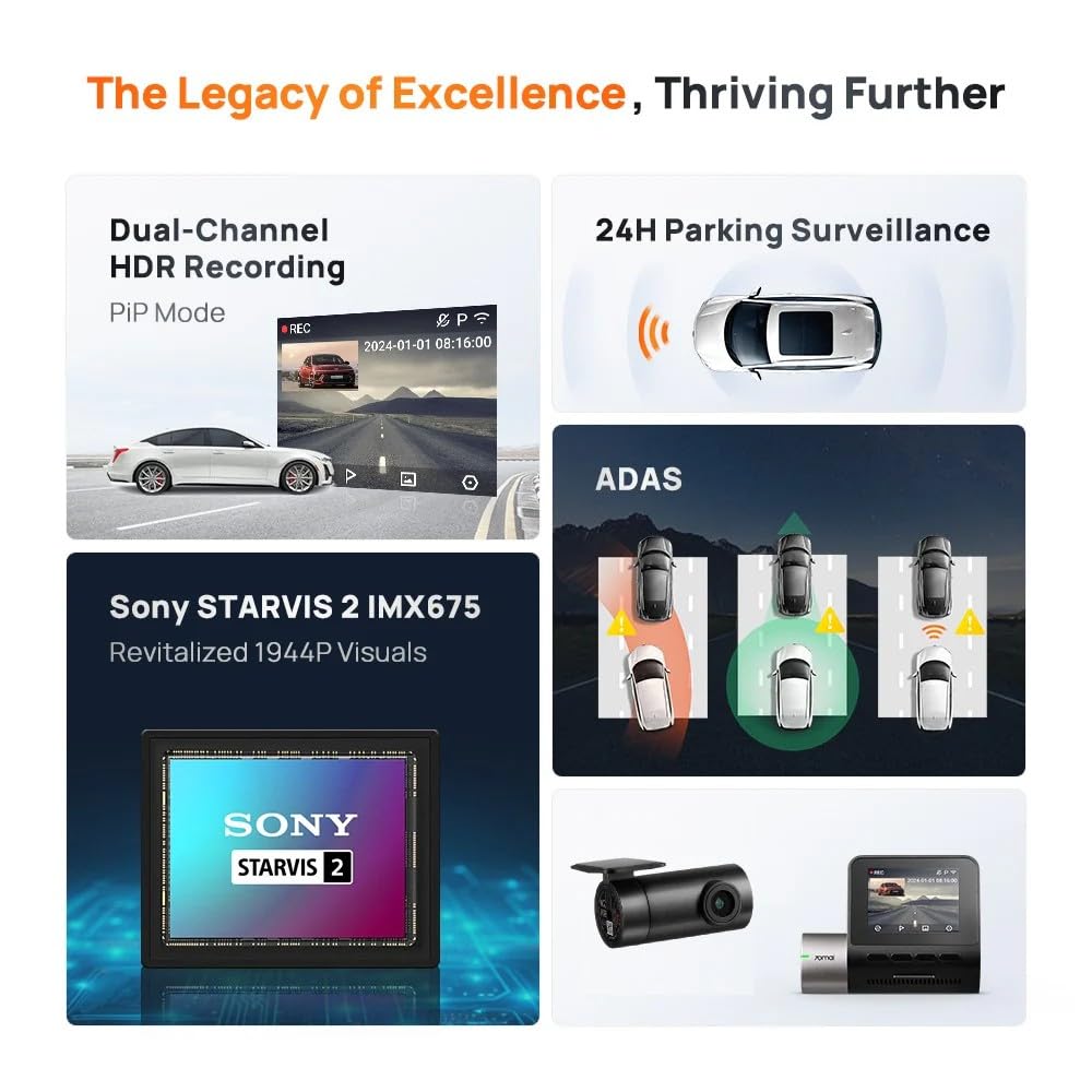 A510 Dual Dashcam Sony Starvis2 | Front + Rear Offer Price With Free Installation