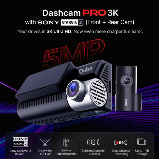 Qubo Dashcam N Series 3k starvis2 front + rear